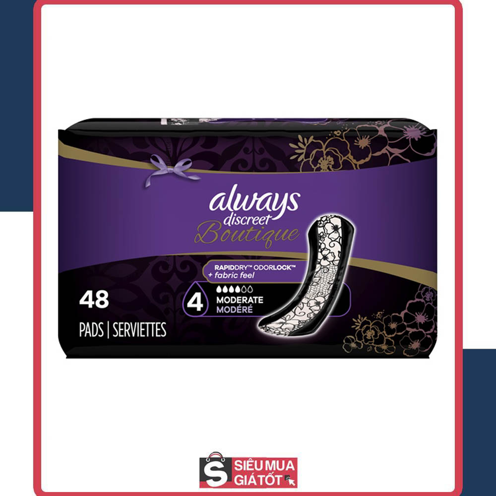 Băng vệ sinh always discreet boutique ban ngày 48 miếng mỹ