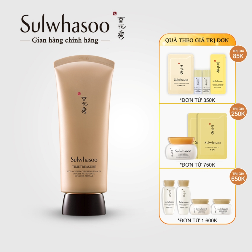 Sữa rửa mặt thông đỏ Sulwhasoo Timetreasure Extra Creamy Cleansing Foam 150ml