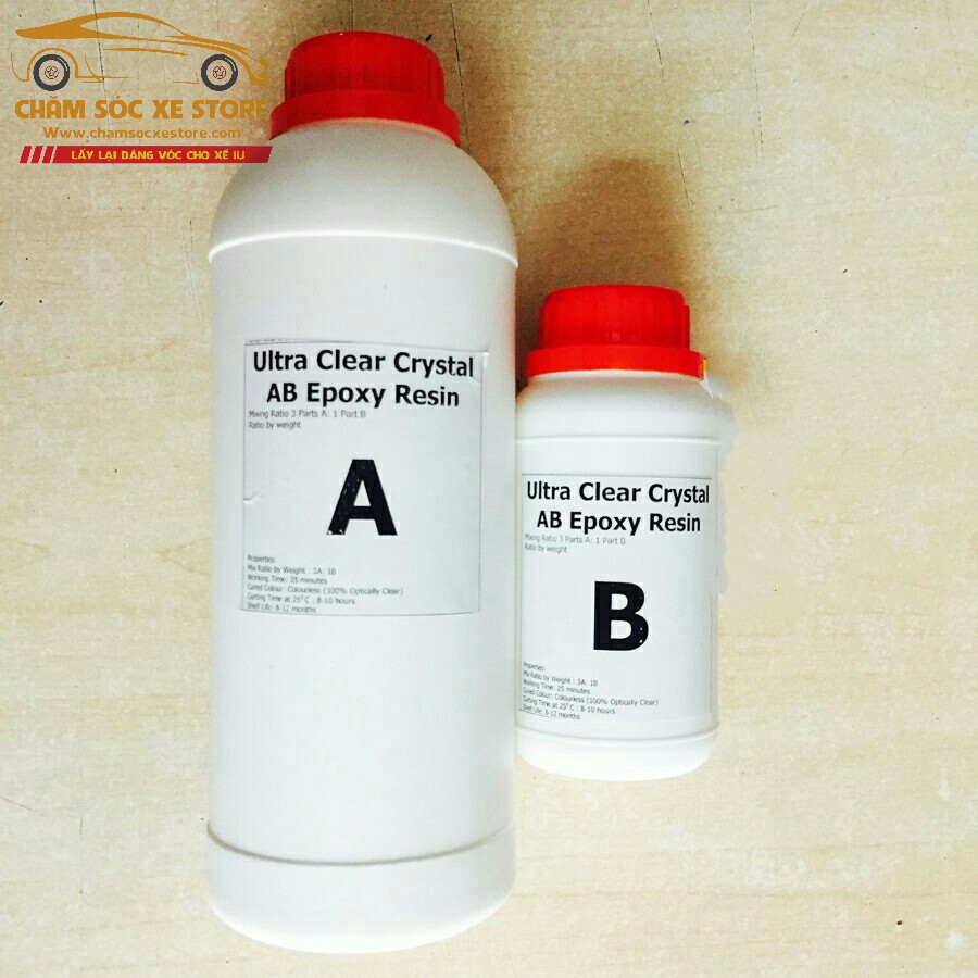[HCM]Keo đổ nhựa làm khuôn tranh 3D trong suốt cao cấp Epoxy Resin Ultra Clear DTAB2 đổ dày được 1kg chamsocxestore