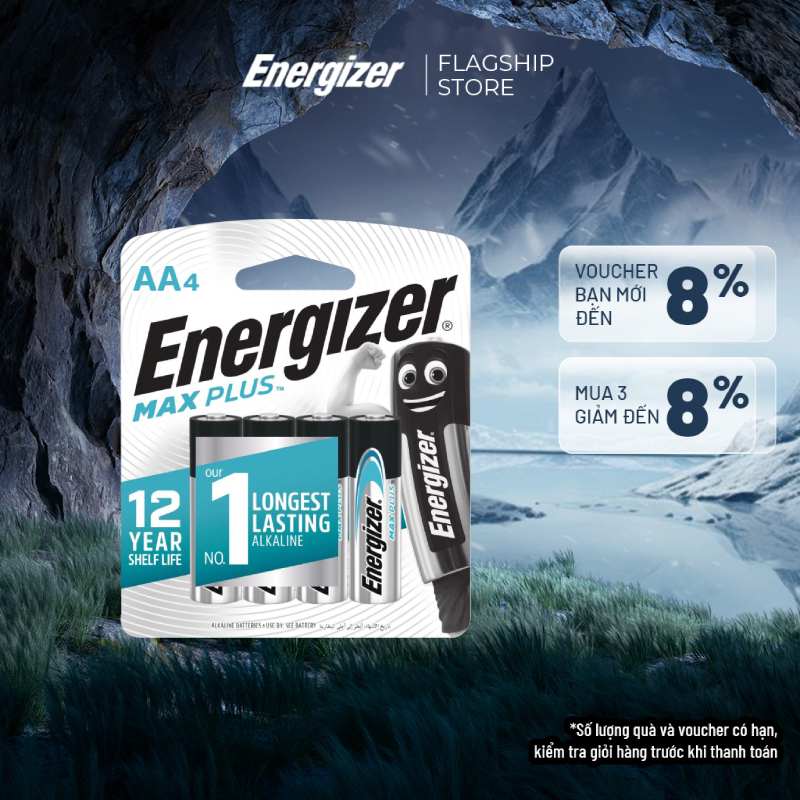 Pin aa energizer aa max plus ep91 bp4 - vỉ 4 viên