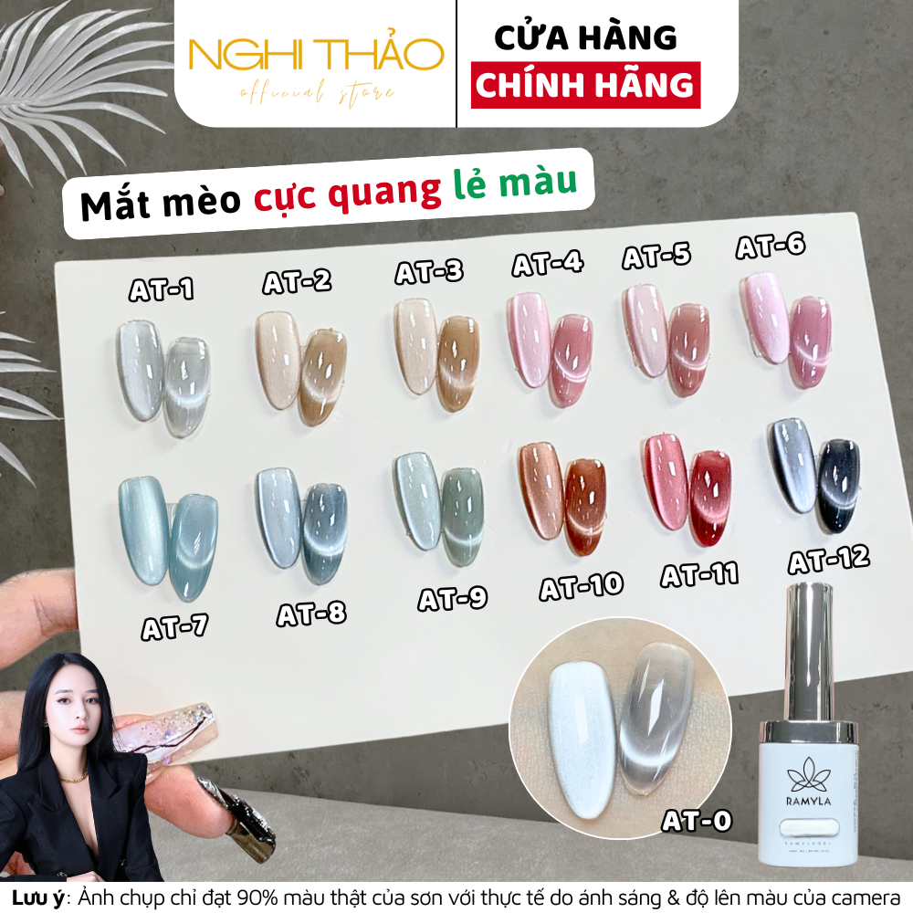 Sơn gel mắt mèo cực quang lẻ màu RAMYLA Nghi Thảo