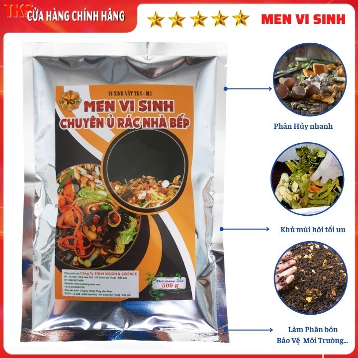 [500g] MEN Ủ RÁC NHÀ BẾP: Phân Hủy Nhanh Khử Mùi Hôi, Làm Phân Bón Hữu Cơ, Tiết Kiệm Chi Phí