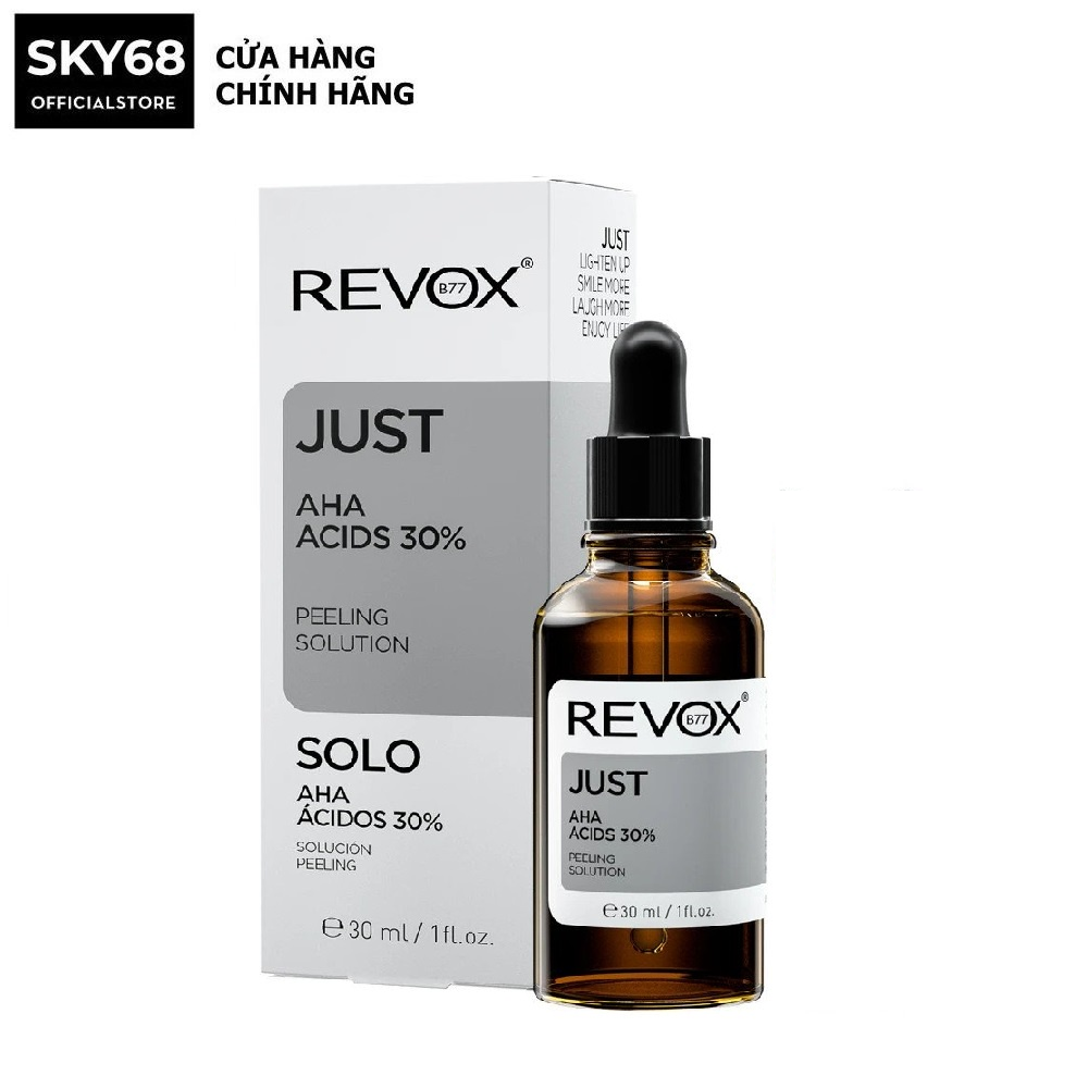Tinh chất loại bỏ tế bào chết dành cho da mặt revox b77 just aha acids 30% peeling solution 30ml