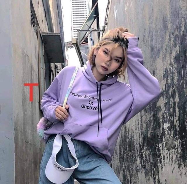 [HCM]Áo Hoodie Nam Nữ Tím Form Rộng Uncover Phong Cách