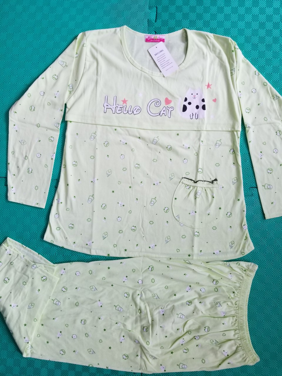 Đồ bộ mặc bầu kết hợp cho con bú sau sinh