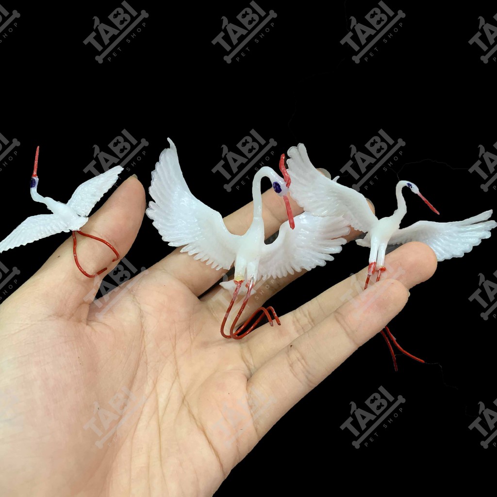 Cò trang trí tiểu cảnh hồ cá, bể cá cảnh - tiểu cảnh trang trí.