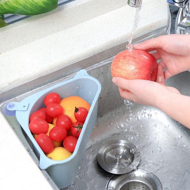 Rổ ráo nước Giỏ đựng đồ đa chức năng Giỏ rau Rổtam giac rao nước lọc rac gắn bồnđa năng tiện dụng