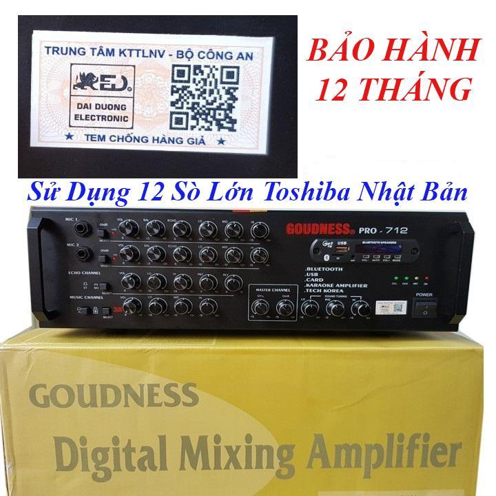 Ampli karaoke bluetooth amply nghe nhạc gia đình bluetooth goudnees pro 712- ampli bluetooth nhập khẩu