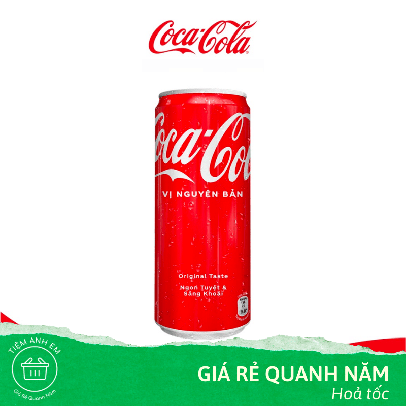 Nước ngọt coca cola vị nguyên bản lon 320ml
