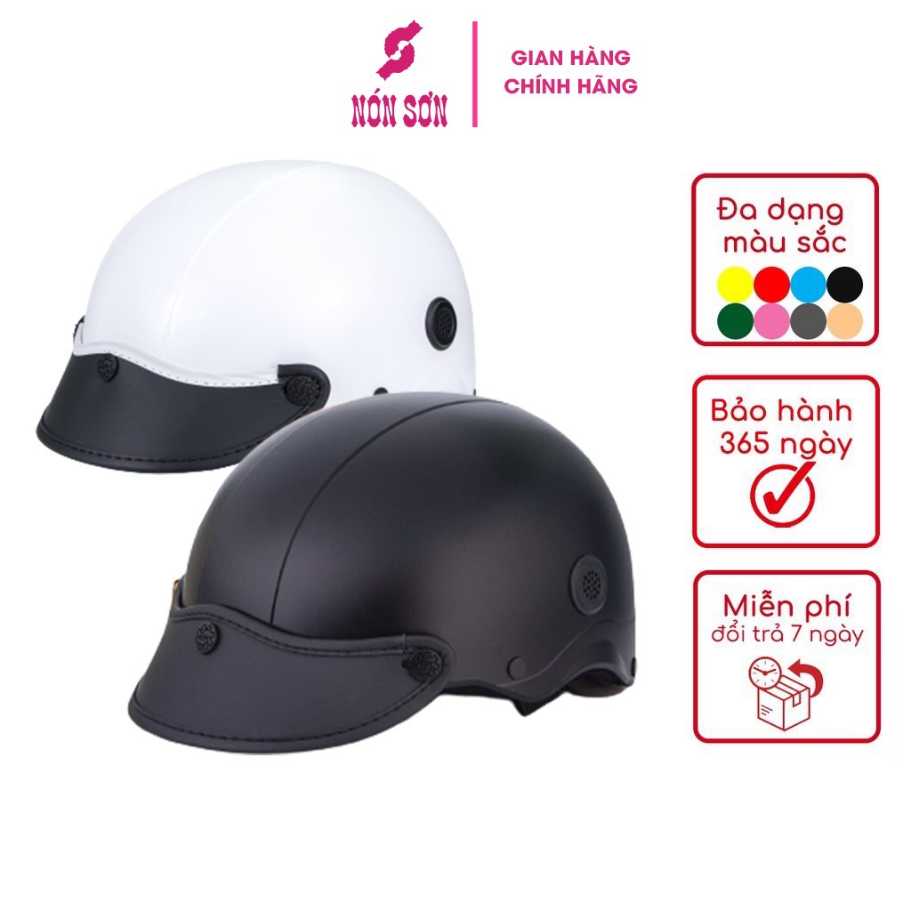 Mũ bảo hiểm Nón Sơn dáng 1/2 nửa đầu hàng chính hãng nhiều màu sắc chất liệu nhựa ABS cao cấp