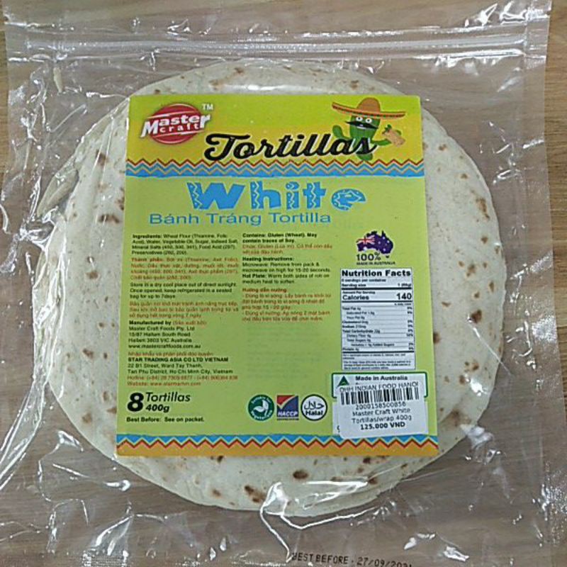 Ohh- Master craft Tortillas White 400g Bánh tráng tortilla - Indian Food