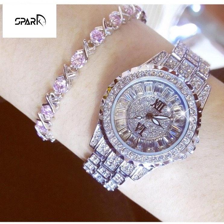 Đồng hồ nữ Bee Sister Dây đính đá sang trọng + Tặng hộp đồng hồ + Pin - Bộ sưu tập Beesister