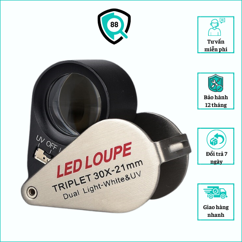 Kính lúp móc khóa k7802 cao cấp độ phóng đại 30x chuyên dùng để soi kim hoàn, kiểm tra lỗi và màu sắc trang sức,...