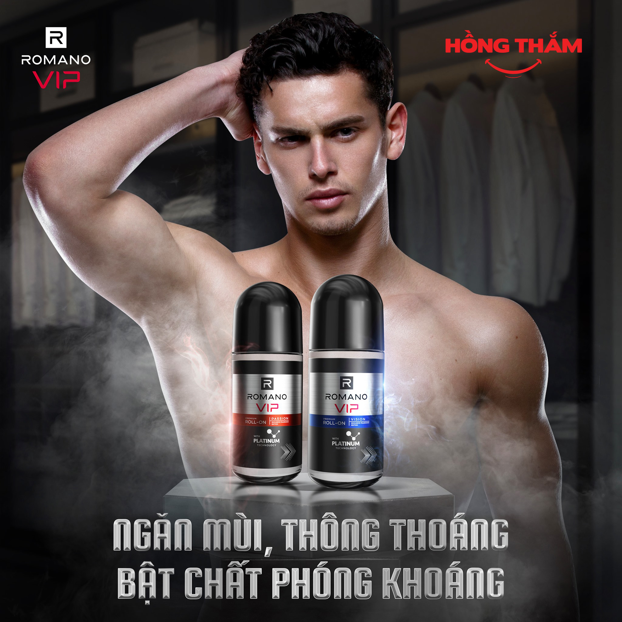 2 chai lăn khử mùi romano vip vision 50ml