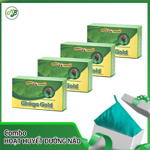 Combo 4 Hộp Tăng cường tuần hoàn máu não  – GINKGO GOLD - TẶNG 1 ÁO MƯA DÙ CAO CẤP