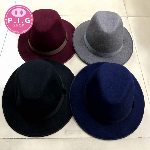 Nón fedora nam nữ vành 6cm