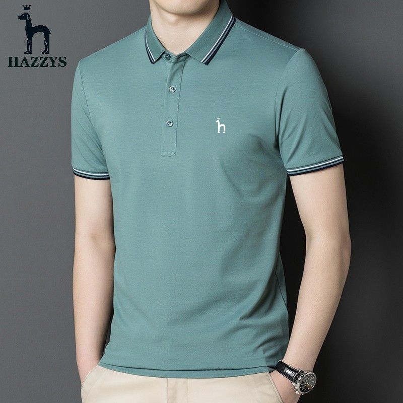 🏆Original Hazzys/Haggis cotton short-sleeved t-shirt men's summer Korean style business casual high-