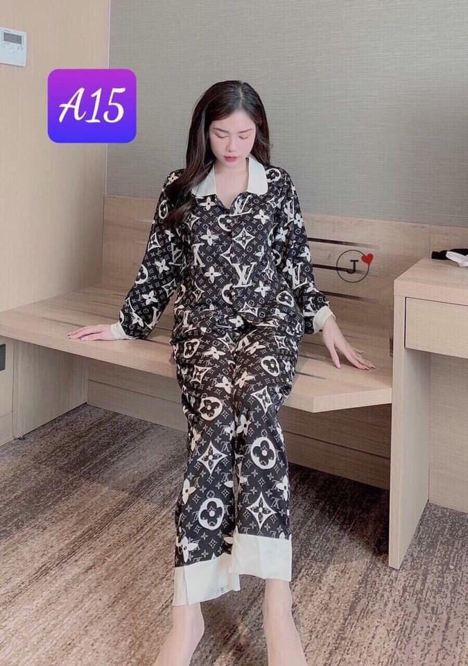 Bộ lụa Pijama lụa loại 1 chất mềm mịn, mát + Ảnh thật ,Bộ Lụa Mango dài tay