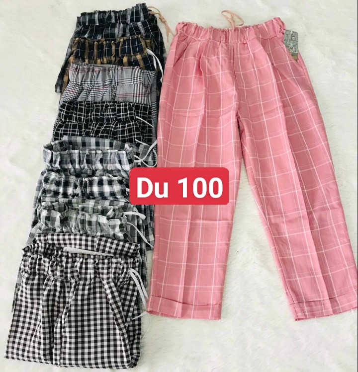  Quần baggy nữ ống suông kẻ sọc caro 9 tấc  thời trang nữ hot hiện nay Free size từ 40kg đến 60kg quần tây baggy vải nữ đi học lưng cao  NT CHARINT FASHION 