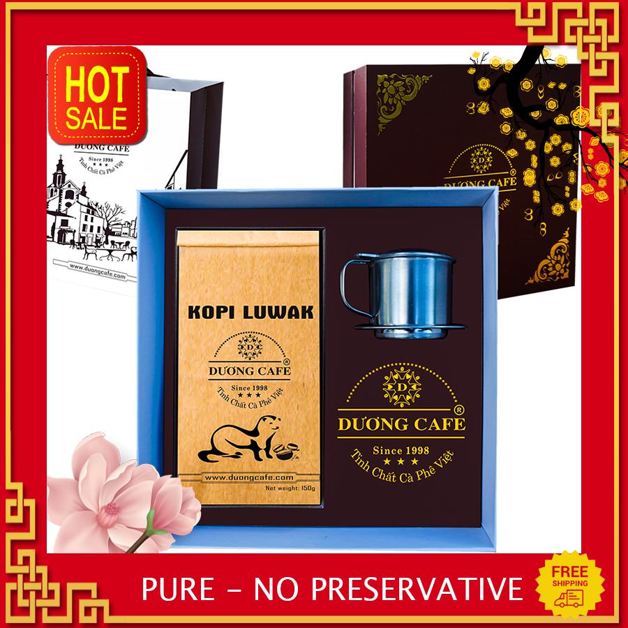 Cà Phê Chồn KOPI LUWARK  đặc sản, rang mộc thượng hạng thơm ngon, đậm vị, hậu ngọt, hương trái cây - Độc đáo, gói 200g, DUONG CAFE