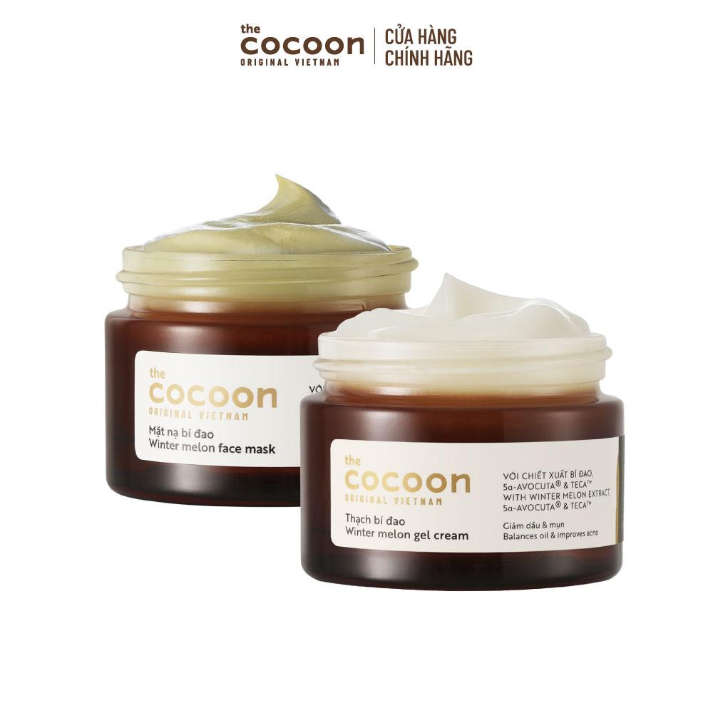 COMBO 1 Thạch bí đao cấp ẩm, ngăn ngừa mụn Cocoon 30ml + 1 Mặt nạ bí đao giảm dầu  mụn Cocoon 30ml