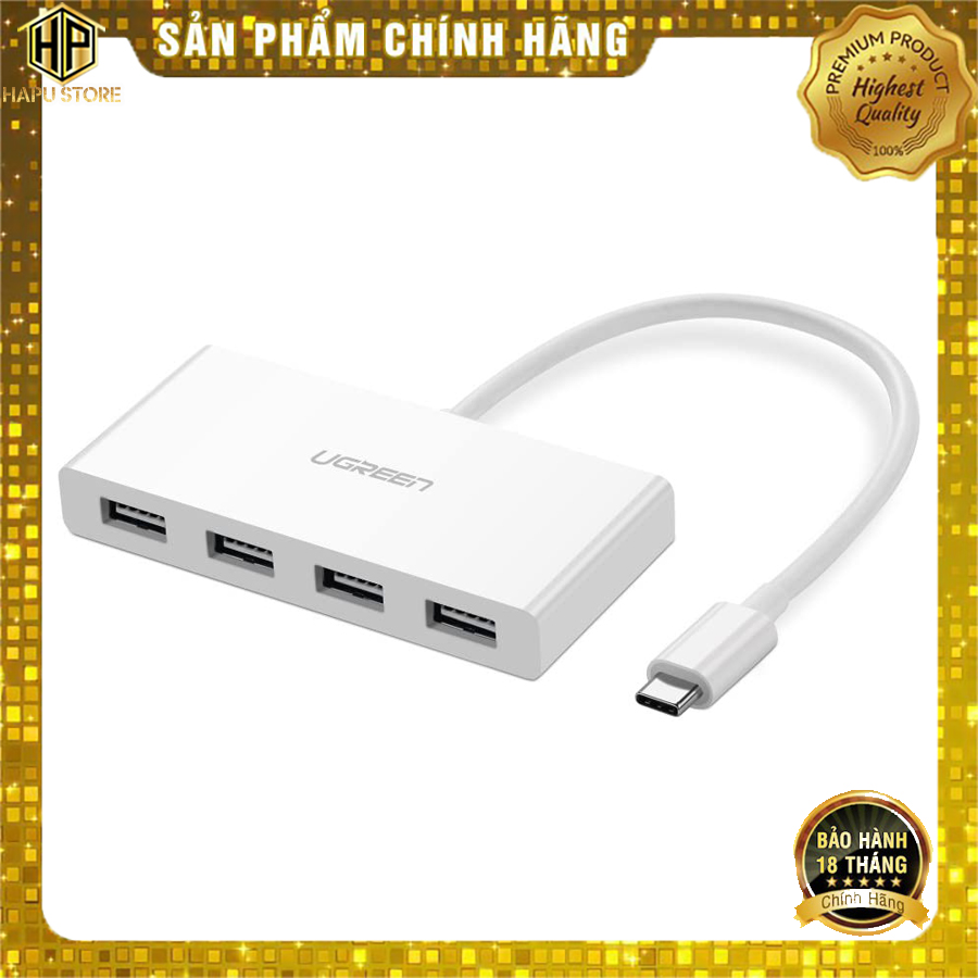 Cáp usb type c to usb 3.0 chia 4 cổng ugreen 40379 chính hãng - hapustore