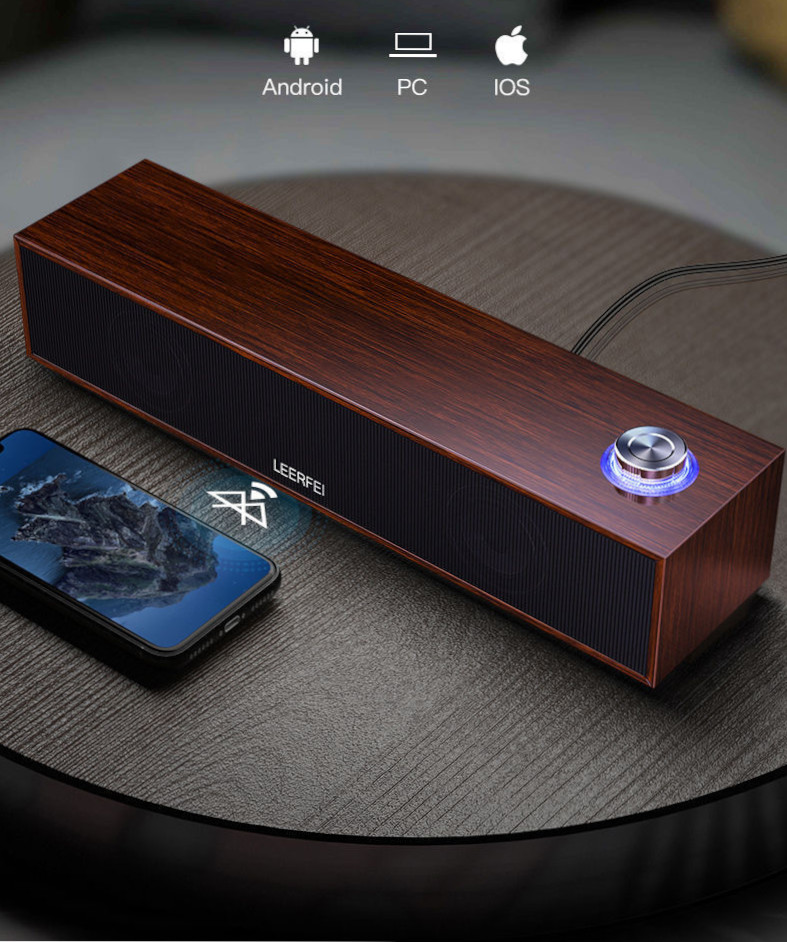 (CÓ BLUETOOTH) Loa gỗ dài để bàn LeerFei YST 3513 Công Suất Lớn Cho Máy Tính Laptop điện thoại di động MP3 máy nghe nhạc đa phương tiện