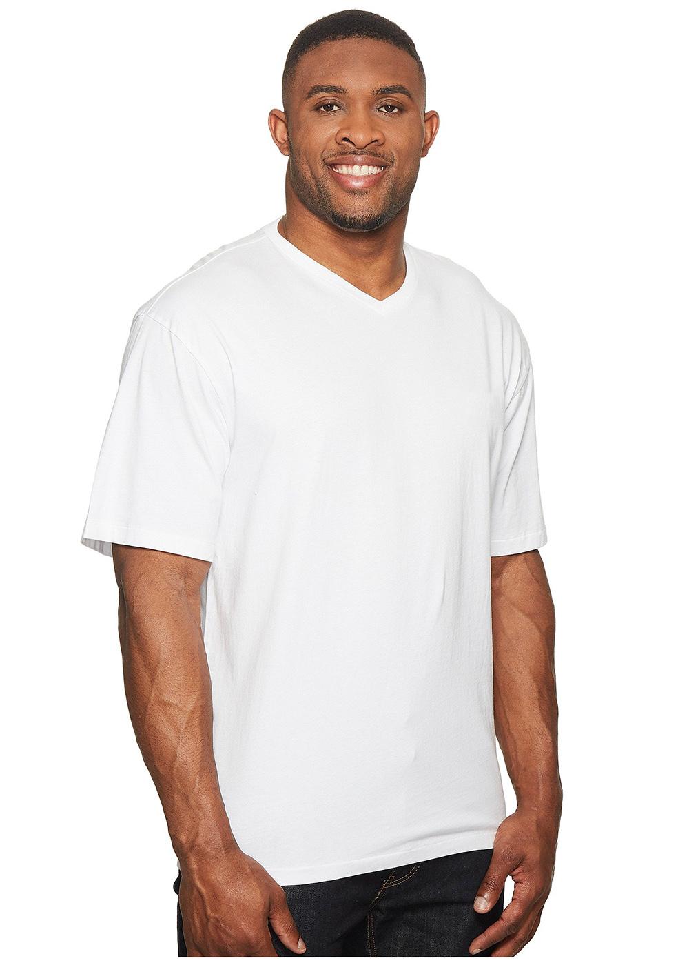 Áo Thun Nam Cổ Tim Big Size Trắng