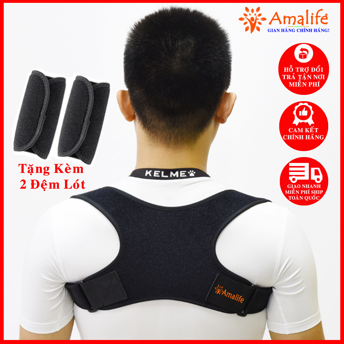 Đai Chống Gù Lưng Chính Hãng Amalife – Chọn Màu - Bộ Đai Chống Gù Có Tặng Kèm 2 Miếng Đệm Lót - Ama03 – Chính Hiệu