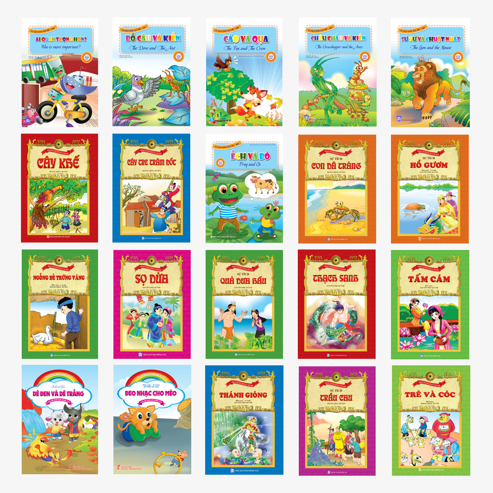 Combo 20 Cuốn - Truyện Cổ tích Việt Nam - Truyện kể mầm non - Ngụ ngôn Aesop