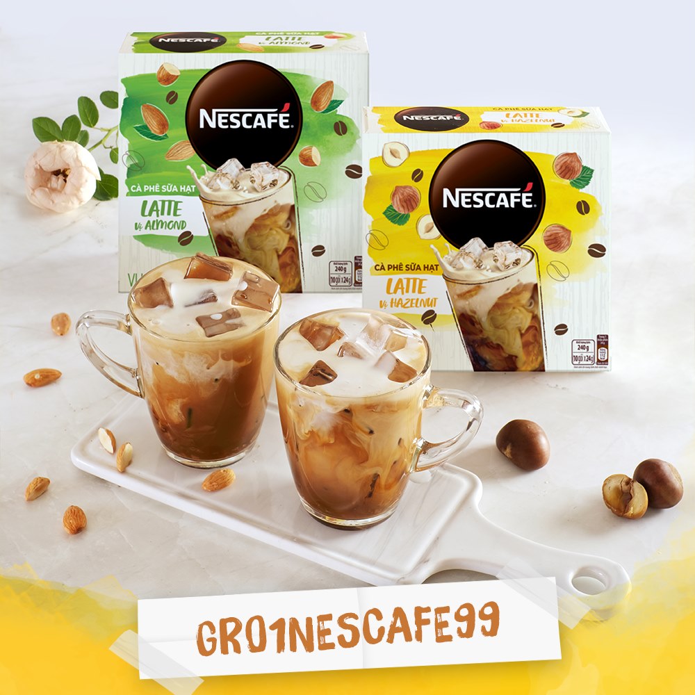 Cà phê hòa tan NESCAFE Sữa Hạt Vị Hạt Phỉ và Hạnh Nhân (240g/hộp)