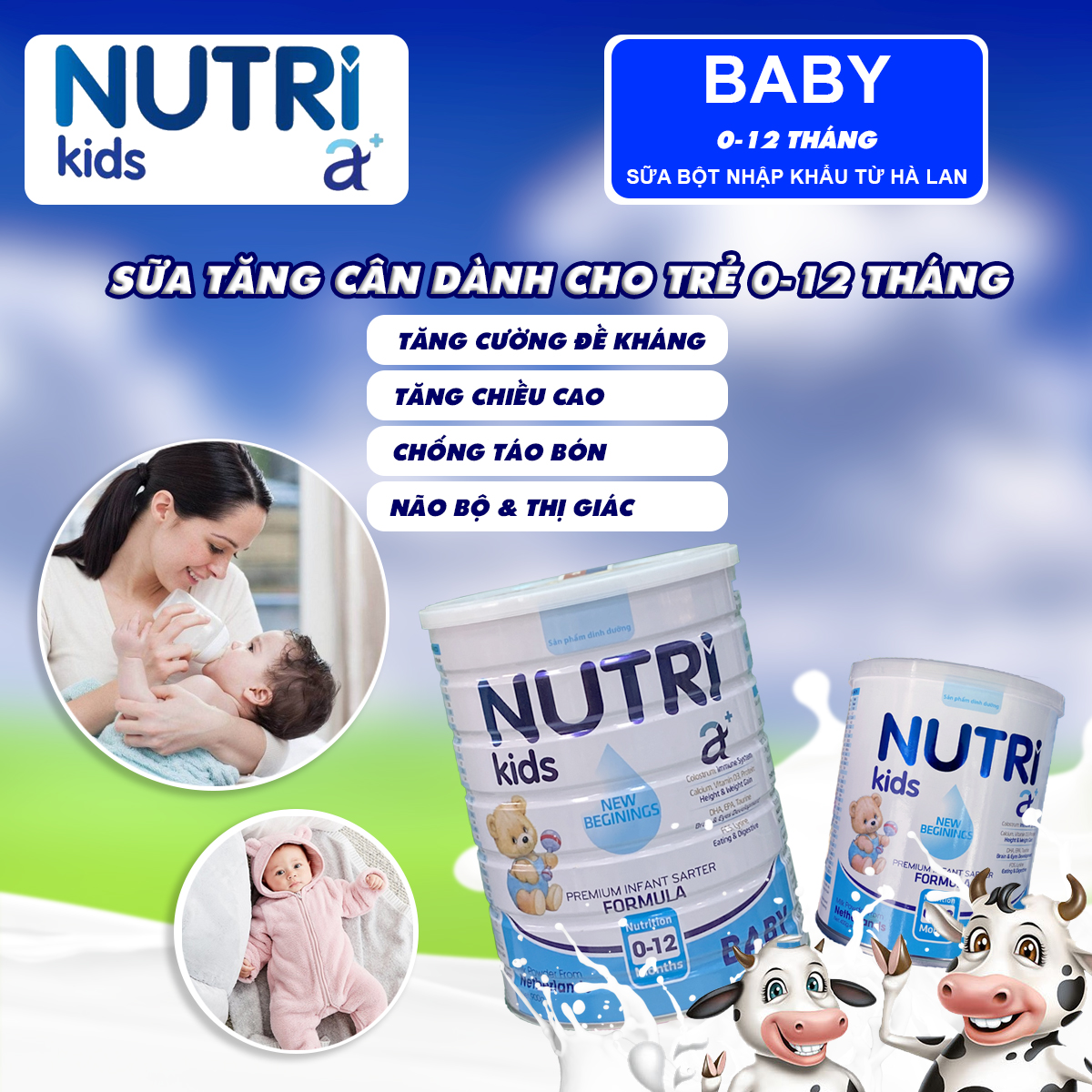 Sữa Nutri Kids A+ Baby 400g/900g Sữa Nutrikids Sữa Nutri baby 400g/900g