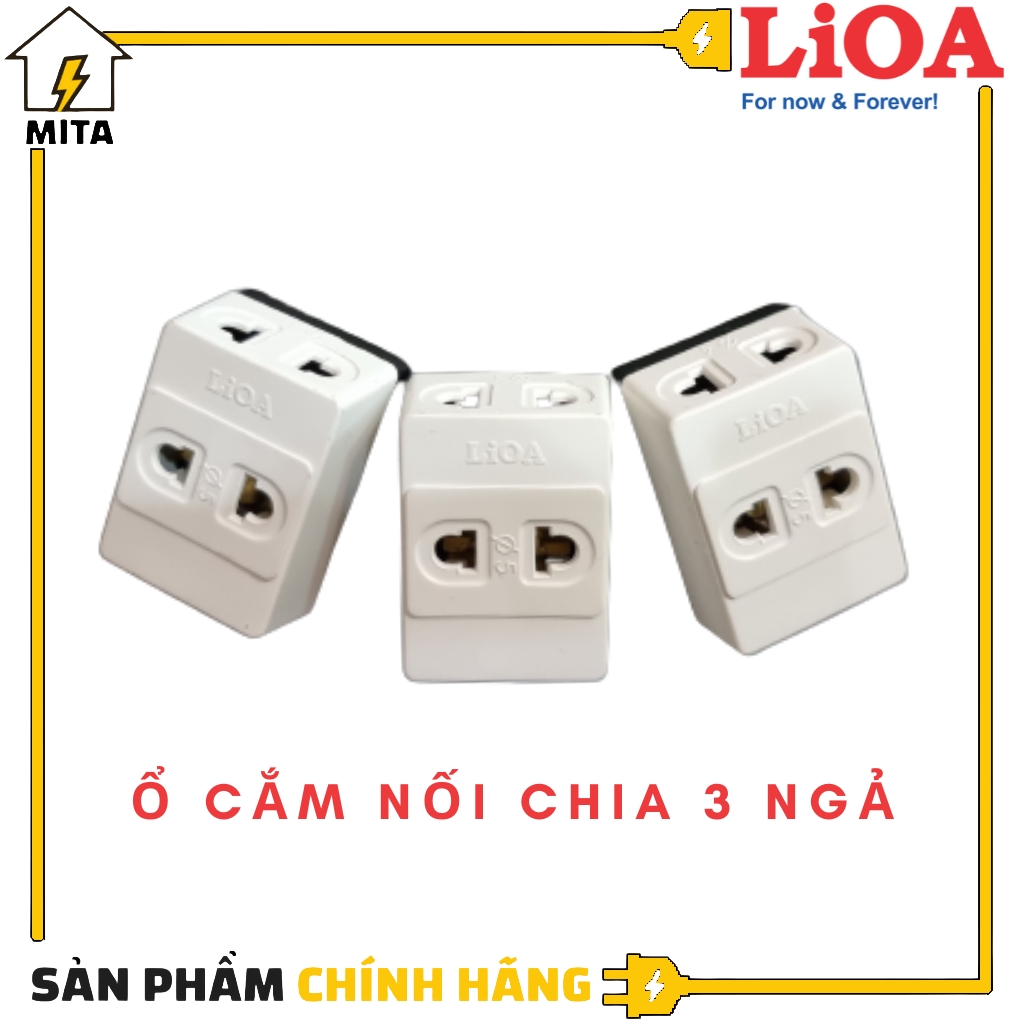 Ổ cắm nối chia 3 lioa, phích cắm 1 ra 3 lioa - mita