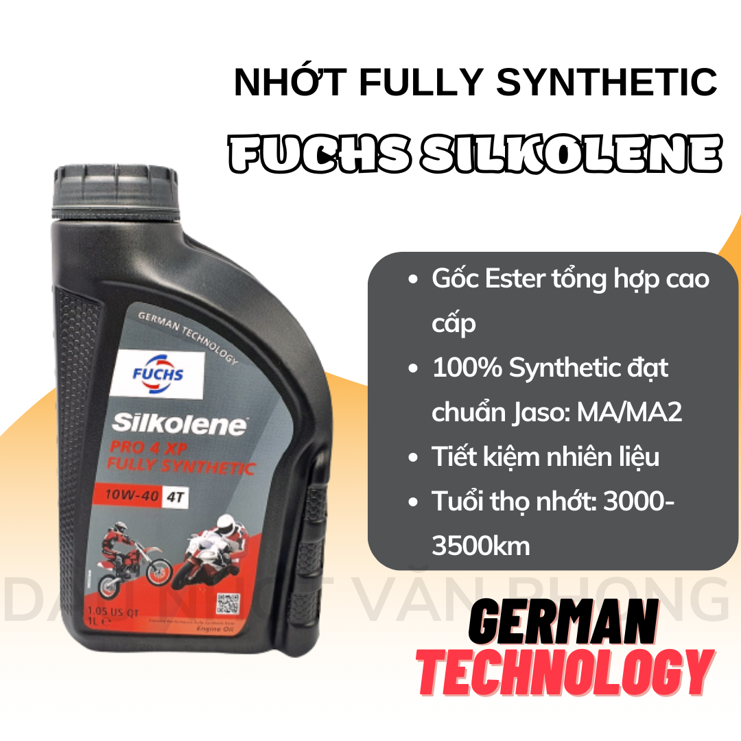 [HCM]Nhớt Fuchs Silkolene 10W40 Pro 4T - Nhớt tổng hợp