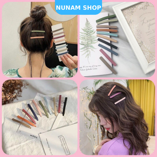 [HCM]SET 5 - KẸP TÓC MÀU MORANDI ĐƠN GIẢN HÀN QUỐC - NUNAM SHOP