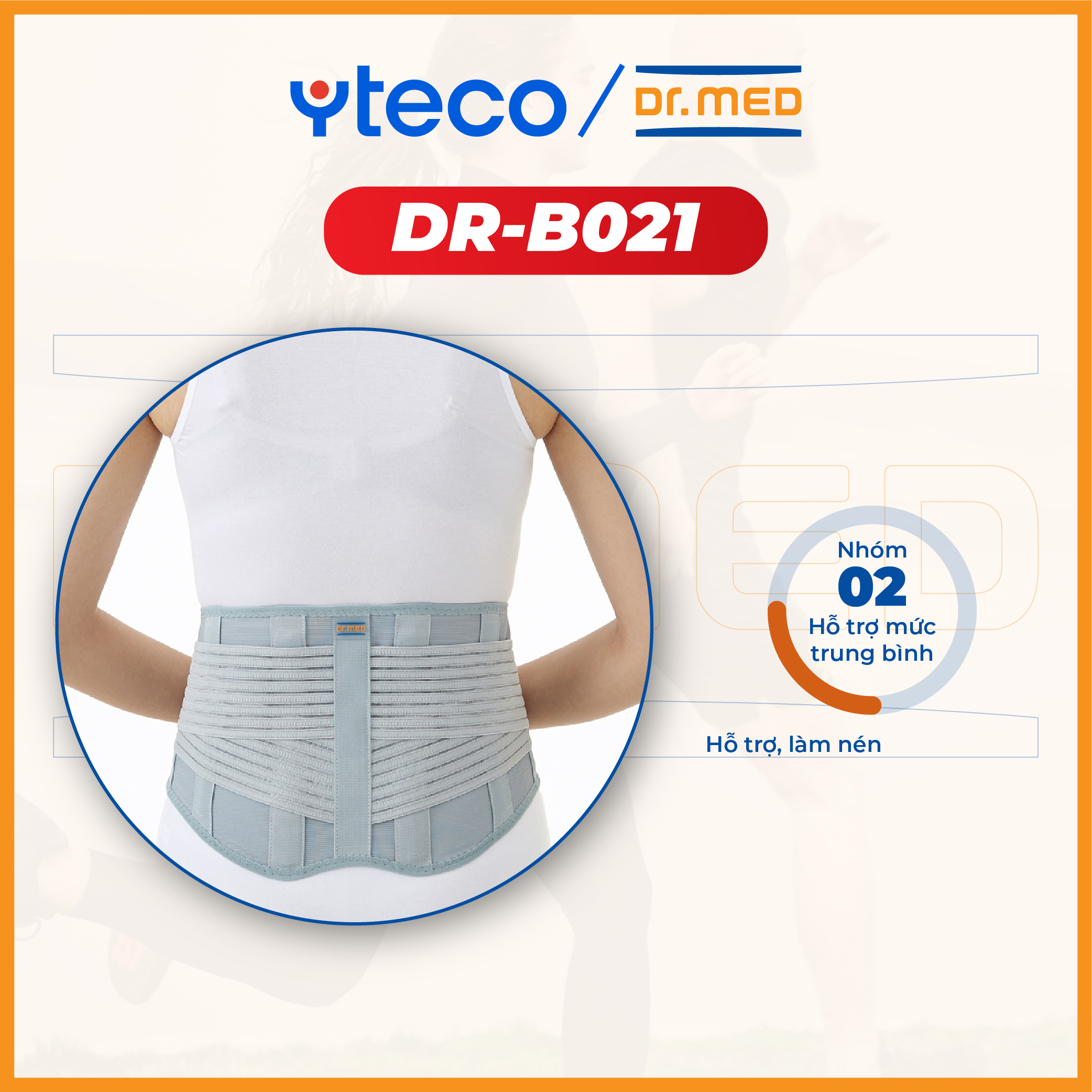 Đai lưng bụng đàn hồi dr.med dr-b021