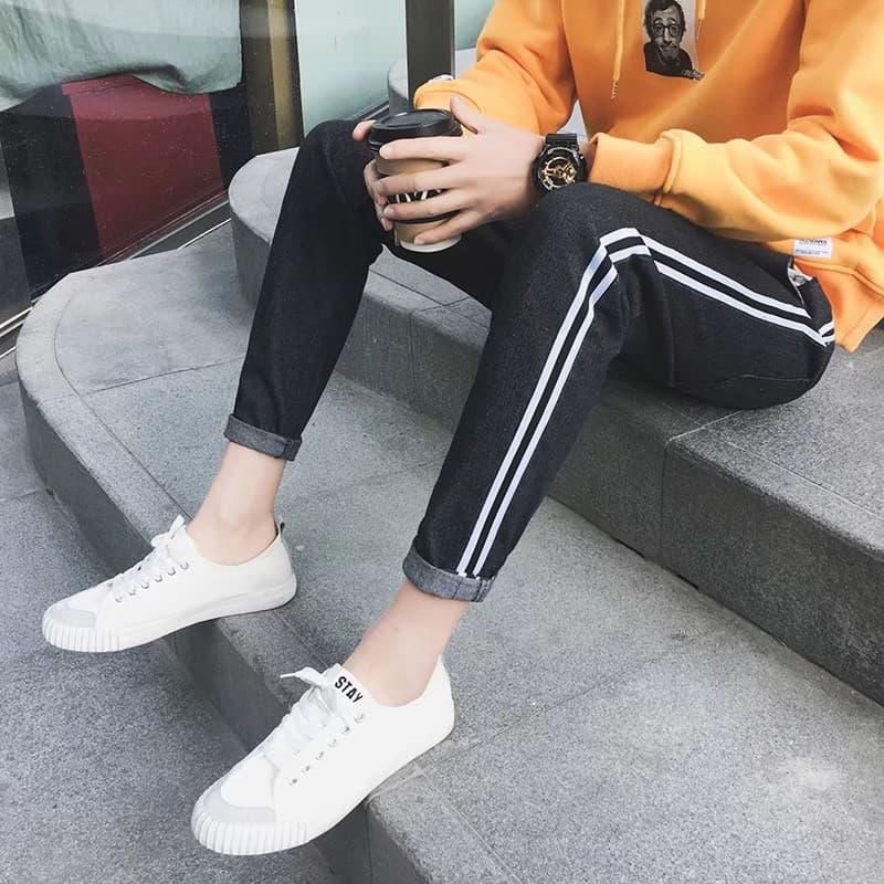 Quần Jean Nam - Quần Baggy Sọc Nam Nữ Cá Tính  Kết hợp với áo thun nam, áo sơ mi chuẩn hàn quốc
