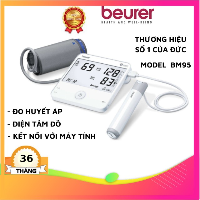Máy đo huyết áp bắp tay Beurer BM95, máy đo huyết áp đức, màn hình LCD rộng