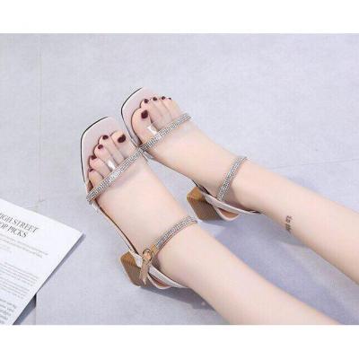 Ảnh thật [ẢNH THẬT] Giày cao gót sandal 5cm bản trong phối xoàn Rosa factory