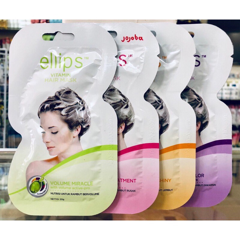 Mặt nạ ủ tóc - ellips hair mask. giàu vitamin, giúp mái tóc khỏe và thơm dễ chịu, nuôi dưỡng đến tận chân tóc. hộp 12 gói