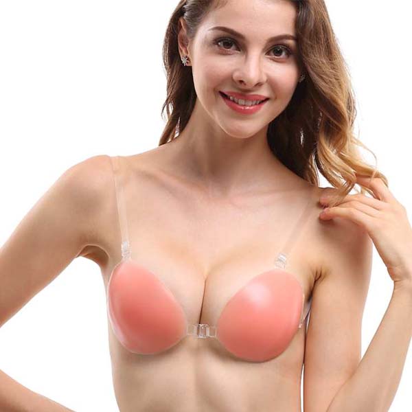 Áo dán ti silicon cài trước, miếng dán ti silicon đệm mỏng nâng ngực mã C300