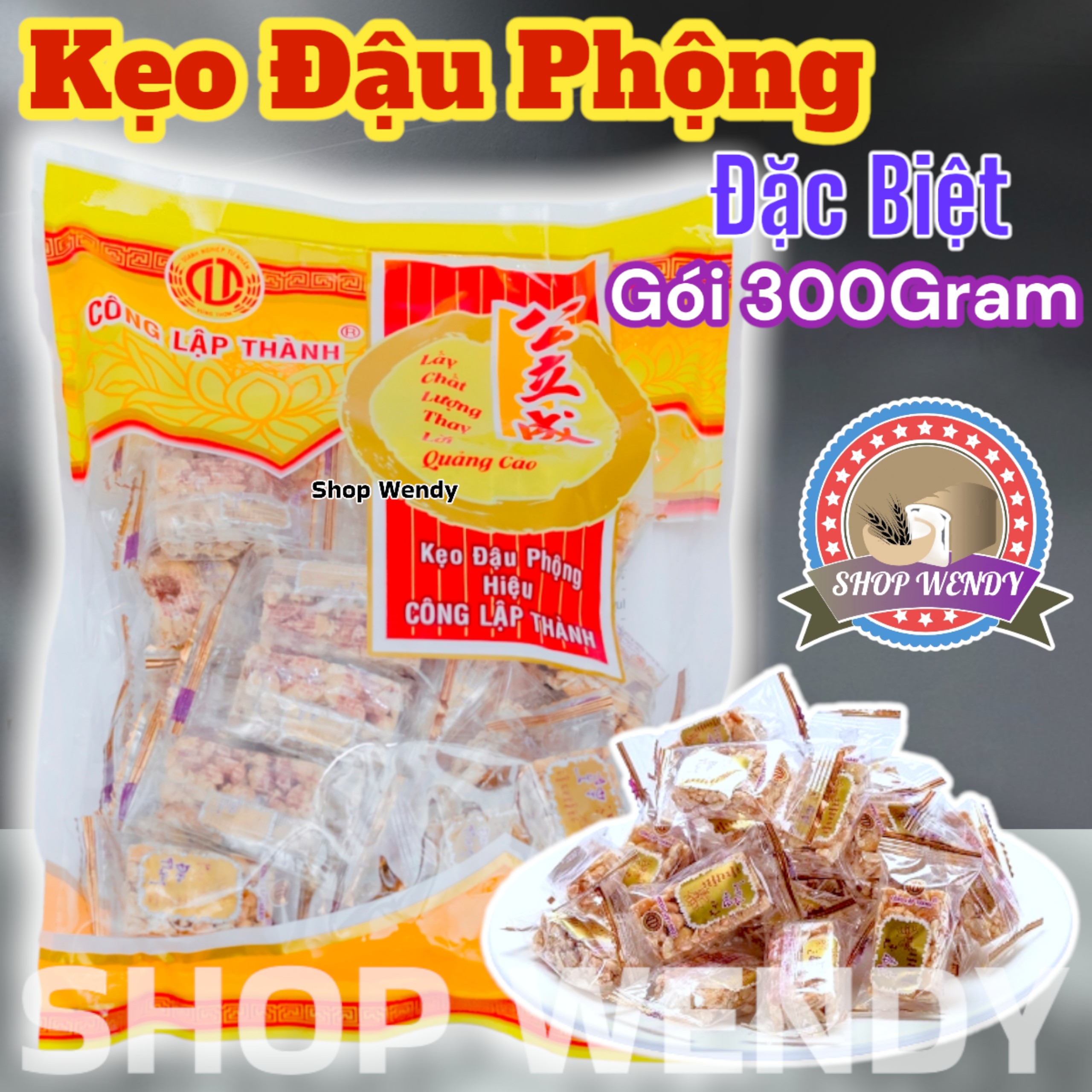 Kẹo Đậu Phộng Loại 1 Nhiều Đậu Phộng - Kẹo Thèo Lèo - Công Lập Thành - 1 gói 300g- Ngon Thích Hợp Làm Quà Tặng, Quà Tết, {DATE 4 THÁNG}