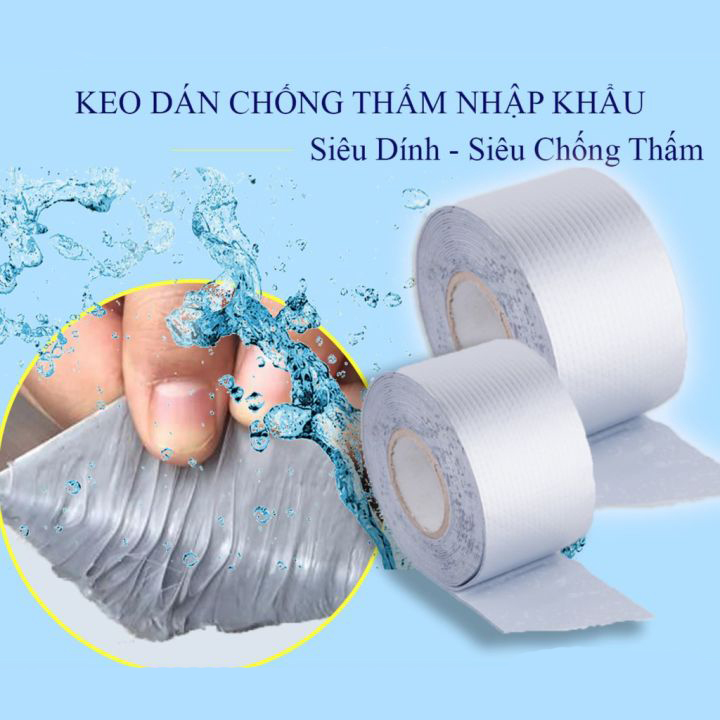 Băng keo siêu dính chống thấm nước dài 5m - keo dán đa năng, keo chống dột, chống thấm mái nhà, băng keo chống thấm nước