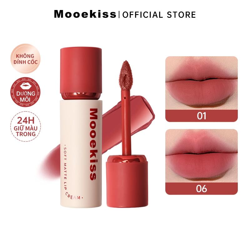 Son Mooekiss Không dính cốc Kỹ thuật khóa màu Son lì Son môi 6 Màu Có Sẵn 3g