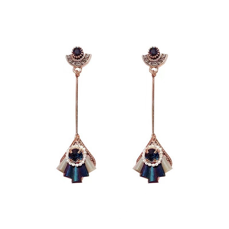[Nhập mã LAZXuHuong03 giảm 40k/299k] Khuyên Tai Hợp Kim Cao Cấp Dáng Thả Sang Trọng 4.5*1.5cm