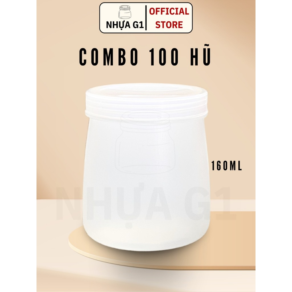 Combo 100 hũ đựng sữa chua Nhựa G1 kèm nắp