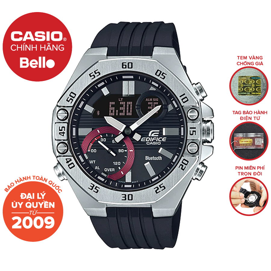 Đồng hồ Nam dây nhựa Casio Edifice ECB-10P-1A chính hãng bảo hành 1 năm Pin trọn đời