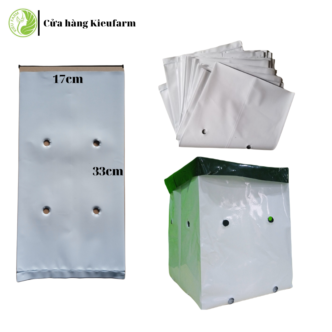 1 kg túi PE, túi nilon trồng cây size 17x33cm