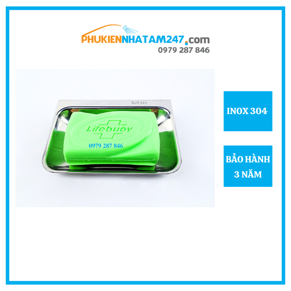Khay để cục xà bông Inox 304 PHÁT ĐẠT, giá để bánh xà phòng rửa tay, rổ đựng xà phòng cục .