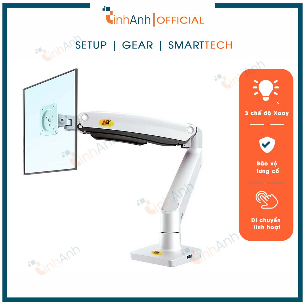 Giá treo màn hình máy tính Cao Cấp F100A ❤️ (22 - 35 inch) ❤️ Arm màn hình tải trọng 12Kg Full màu Đen, Trắng,Mẫu mới 2021❤️ Giá đỡ màn hình CHÍNH HÃNG ❤️ XOAY 360 ĐỘ ❤️ BẢO VỆ CỘT SỐNG - BẢN ƯU VIỆT NHẤT NĂM 2021